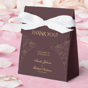 Ballotins Élégantes Roses Dorées Mariage Chocolat Brun