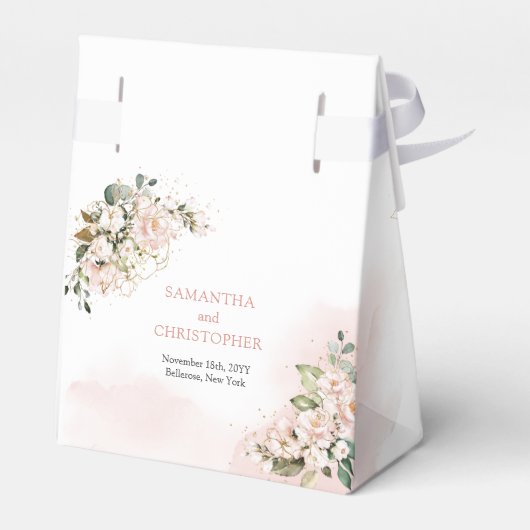 Ballotins Élégantes roses roses bohèmes verdure or (Arrière)