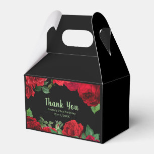 Ballotins Élégantes roses rouges fleurs fête d'anniversaire