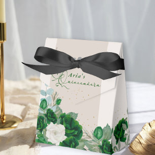 Ballotins Élégantes Roses Vert Émeraude de Quinceanera Flora