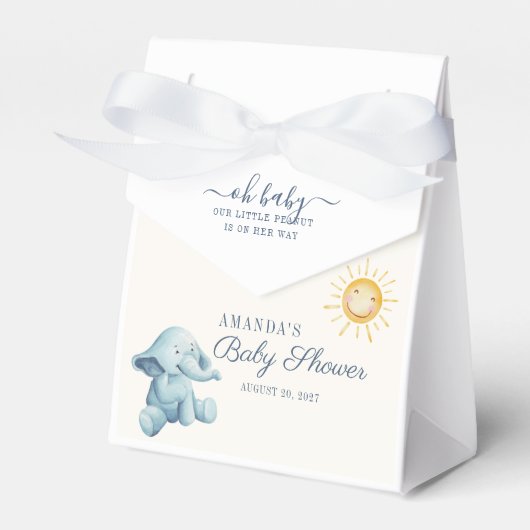 Ballotins Élément de douche bébé éléphant et fille aquarelle (Verso)