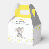 Ballotins Eléphane jaune Première fête d'anniversaire Petite (Arrière)