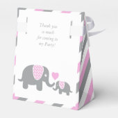 Ballotins Eléphant à rayure rose et gris (Arrière)