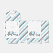 Ballotins Éléphant bébé bleu et gris rayé (Déplié)