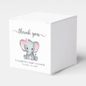 Ballotins Eléphant bébé fille douche Merci (Verso)