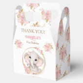 Ballotins Eléphant Fille Rose Blanc Floral 1er anniversaire (Ouvert)
