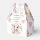 Ballotins Eléphant Fille Rose Blanc Floral 1er anniversaire (Verso)