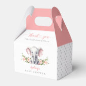 Ballotins Eléphant Floral Rose Cute Bébé Fille Douche (Arrière)