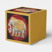 Ballotins Eléphant Indien inscrit rouge et or (Arrière)