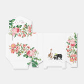 Ballotins Eléphant mignon & Giraffe Fille Baby shower Floral (Déplié)