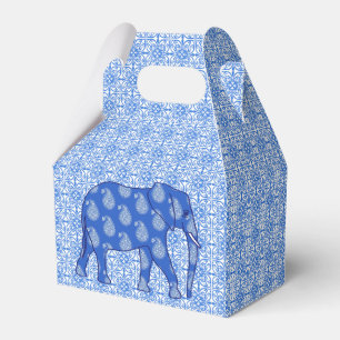 Ballotins Éléphant Paisley - bleu cobalt et blanc