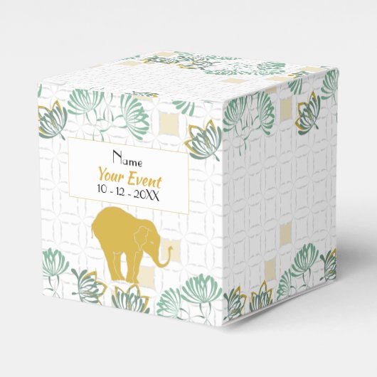 Ballotins Elephant Safari Floral Vert Or | BABY SHOWER (Verso)