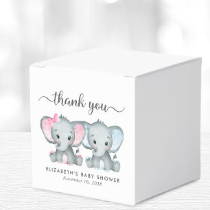 Ballotins Elephants Fille Garçon Twins Baby shower Merci