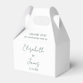 Ballotins Emerald Green Élégant Script Mariage Merci (Arrière)