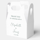 Ballotins Emerald Green Élégant Script Mariage Merci (Ouvert)