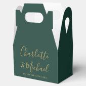 Ballotins Emerald Green Et Gold Elegant Script Mariage (Ouvert)