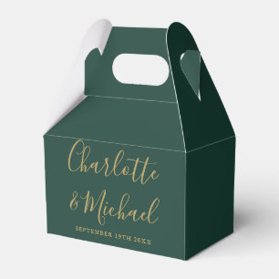 Ballotins Emerald Green Et Gold Elegant Script Mariage