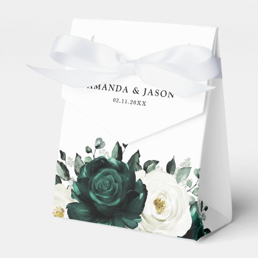 Ballotins Emerald Green Eucalyptus Blanc Floral Mariage (Verso)