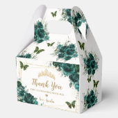 Ballotins Emerald Green Floral Butterflies Quinceanera Gable (Verso)