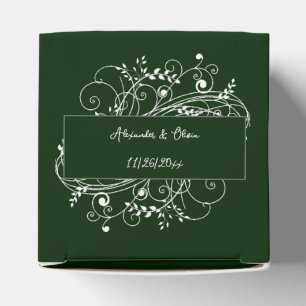 Ballotins Emerald Green Flourish Wedding Favor Box