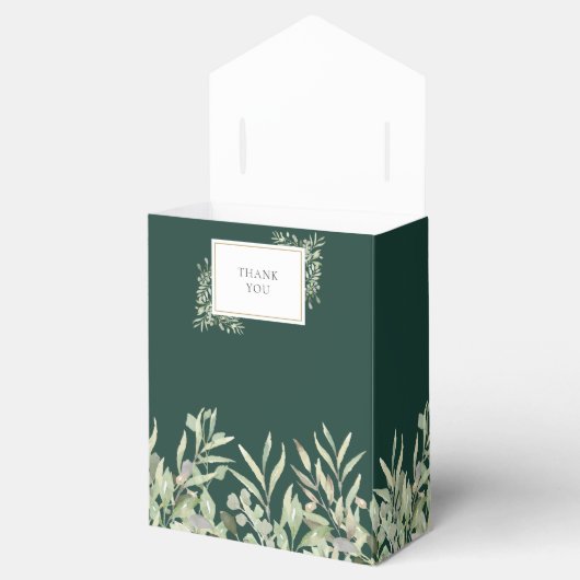 Ballotins Emerald Green Foliage Monogram Mariage (Ouvert)