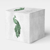 Ballotins Emerald Green Peacock Wedding Favor Box (Verso)