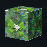 Ballotins Emerald Green Peacock Wedding Favor Box<br><div class="desc"></div>