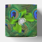 Ballotins Emerald Green Peacock Wedding Favor Box (Haut)