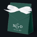 Ballotins Emerald Green Rustic Boho Moderne Mariage Monogram<br><div class="desc">Emerald Green Rustic Boho Moderne Monogramme Mariage Faveur Boxes</div>