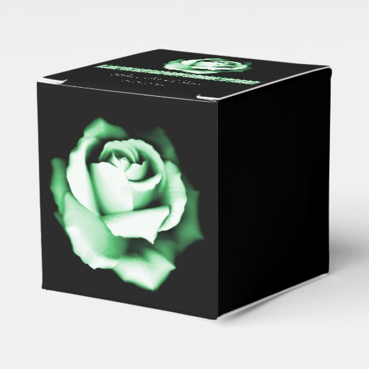 Ballotins Emerald Rose Wedding Favor Box (Verso)