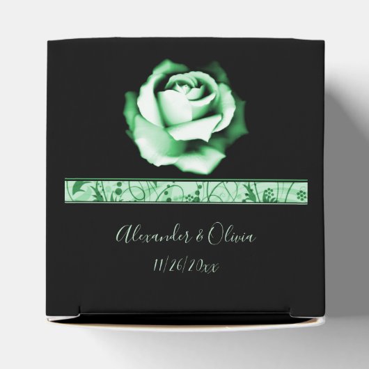 Ballotins Emerald Rose Wedding Favor Box (Haut)
