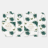 Ballotins Émeraude Vert Floral Papillons Anniversaire Gable (Déplié)