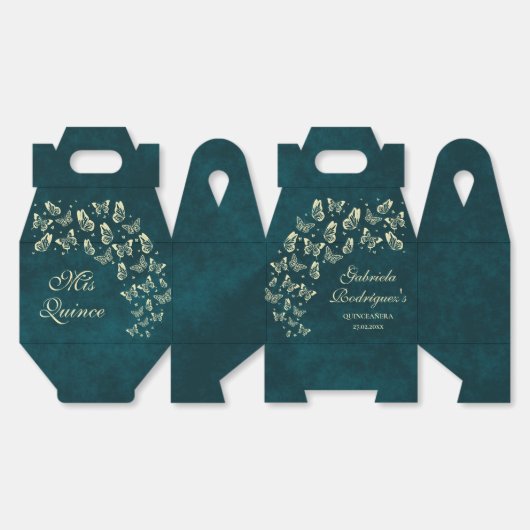 Ballotins Émeraude Vert Or Papillon 15 Años Mis Quince (Déplié)