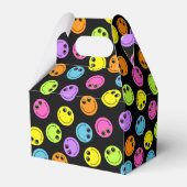 Ballotins Emoji souriant coloré face sur noir (Arrière)