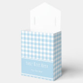 Ballotins En vichy bleu clair et sac de préférence Monogramm (Ouvert)