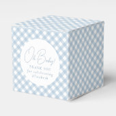 Ballotins En vichy bleu classique mignon simple bébé douche (Verso)