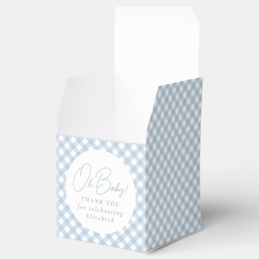 Ballotins En vichy bleu classique mignon simple bébé douche (Ouvert)
