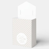 Ballotins en vichy classique baby shower beige neutre et sim (Ouvert)