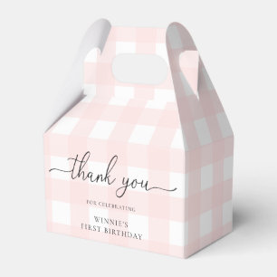 Ballotins En vichy rose Ballotin d'anniversaire Merci