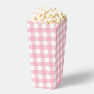 Ballotins En vichy rose Plaid Popcorn Party FavBox