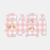 Ballotins En vichy rose & un mignon Baby shower fille ours e (Déplié)