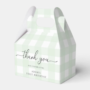 Ballotins En vichy vert Ballotin Merci d'anniversaire