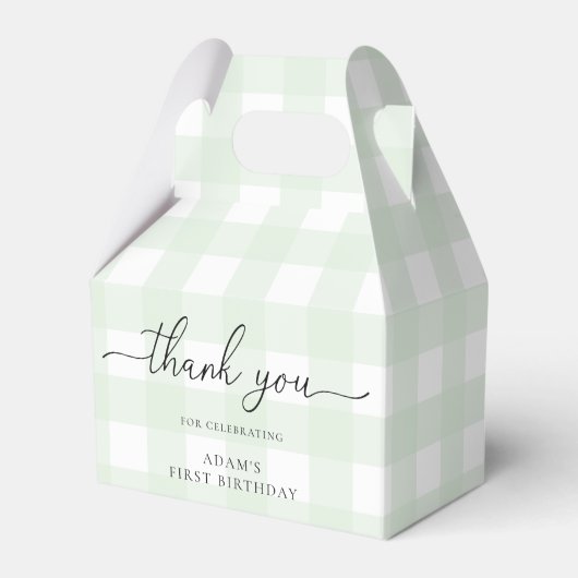 Ballotins En vichy vert Ballotin Merci d'anniversaire (Verso)