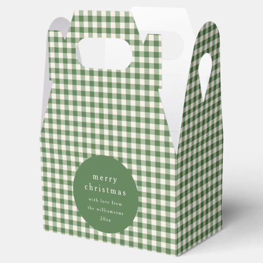Ballotins En vichy vert personnalisé Nom prélevé Noël (Ouvert)