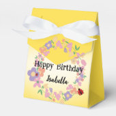 Ballotins Enfants Cute Polka dot Ladybug Spring Flower Anniv (Verso)