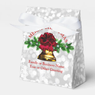 Ballotins Ensemble assorti cloche dorée noeud rouge Noël