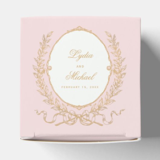 Ballotins Enveloppe Mariage rose et or (Haut)