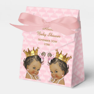 Ballotins Ethnic Princess Twins Baby shower rose couché
