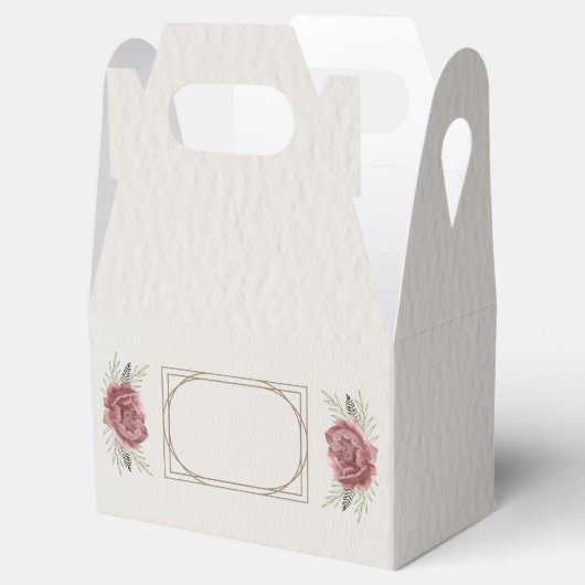 Ballotins Étiquette de cadeau floral – Design élégant de ros (Ouvert)