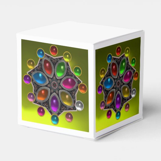 BALLOTINS ÉTOILE BRILLANTE AVEC DES GEMSTONES COLORÉS JAUNE  (Arrière)